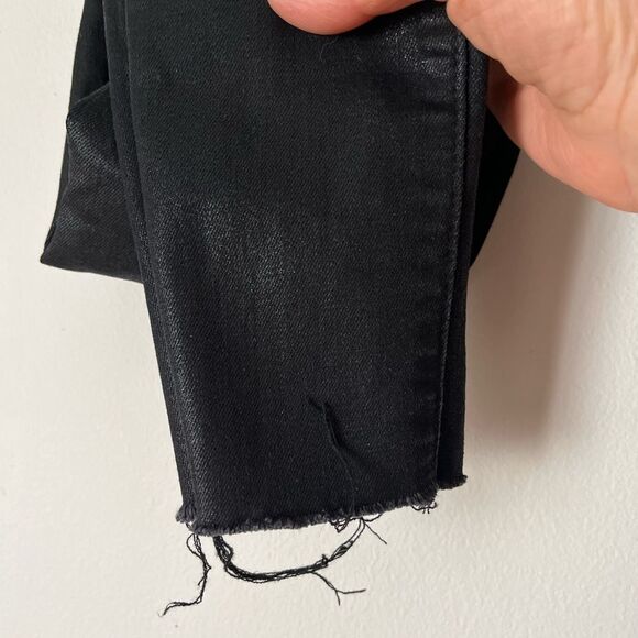 BCBGeneration, black, vegan leather, distressed pants, shimmer, size 24 - Picture 4 of 12